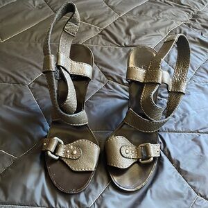 Chloe woman strapped pumps high heels dark brown leather shoes sandals sz 40/IT